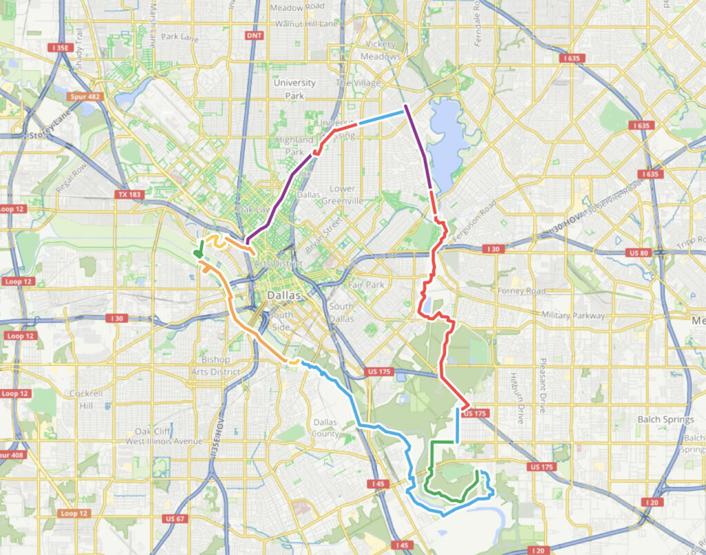 RideGPSMAP The Loop Dallas