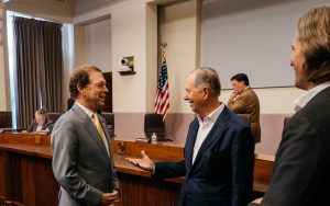 Jeff Ellerman shaking hands with TxDot